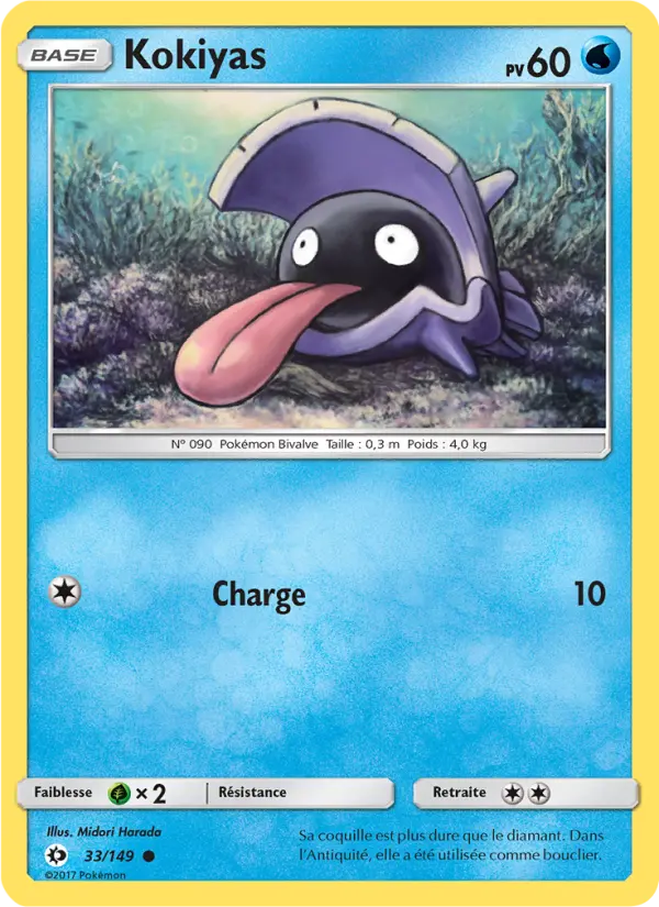 Scan HD carte Pokémon Kokiyas 33/149 — Soleil et Lune
