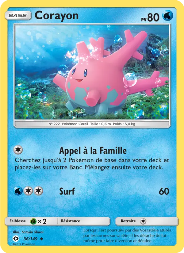 Scan HD carte Pokémon Corayon 36/149 — Soleil et Lune