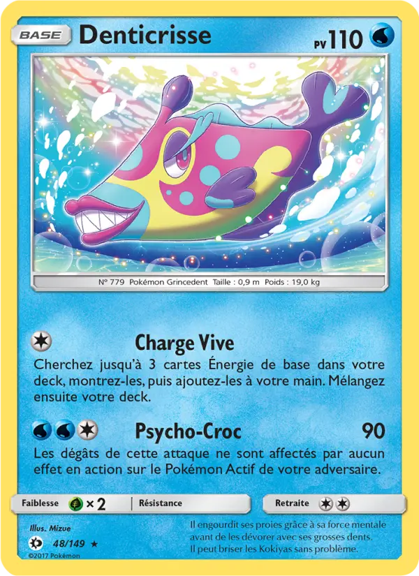 Scan HD carte Pokémon Denticrisse 48/149 — Soleil et Lune