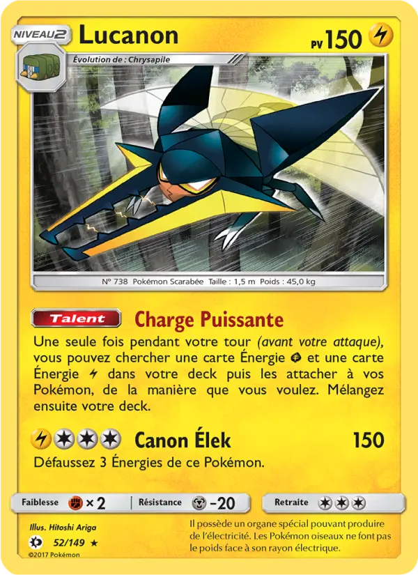Scan HD carte Pokémon Lucanon 52/149 — Soleil et Lune