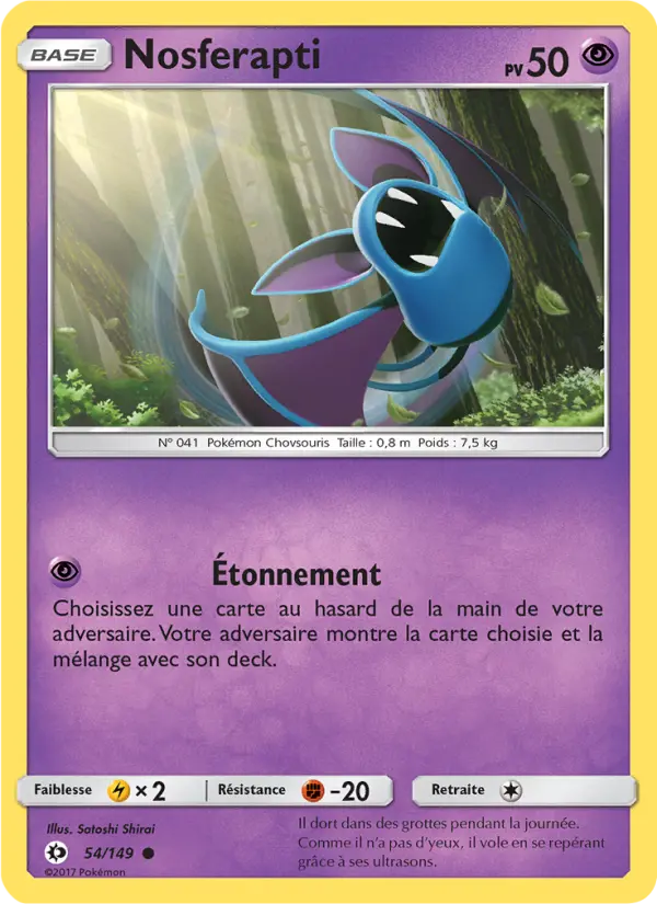 Scan HD carte Pokémon Nosferapti 54/149 — Soleil et Lune