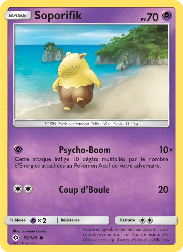 Scan HD carte Pokémon Soporifik 59/149 — Soleil et Lune