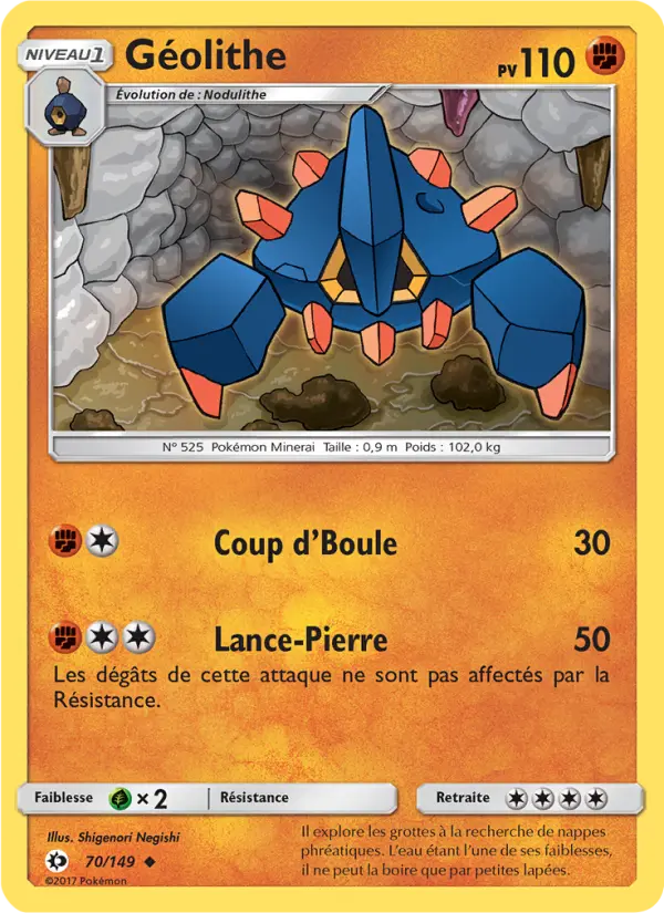 Scan HD carte Pokémon Géolithe 70/149 — Soleil et Lune