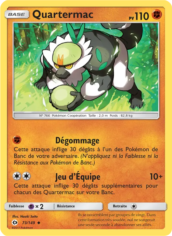 Scan HD carte Pokémon Quartermac 73/149 — Soleil et Lune