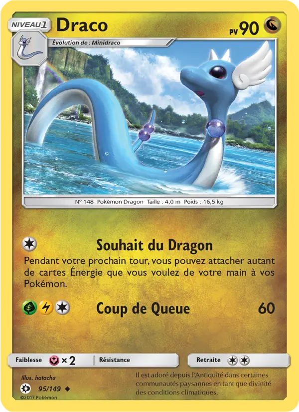 Scan HD carte Pokémon Draco 95/149 — Soleil et Lune