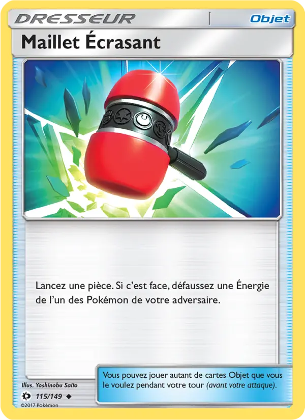 Scan HD carte Pokémon Maillet Écrasant 115/149 — Soleil et Lune