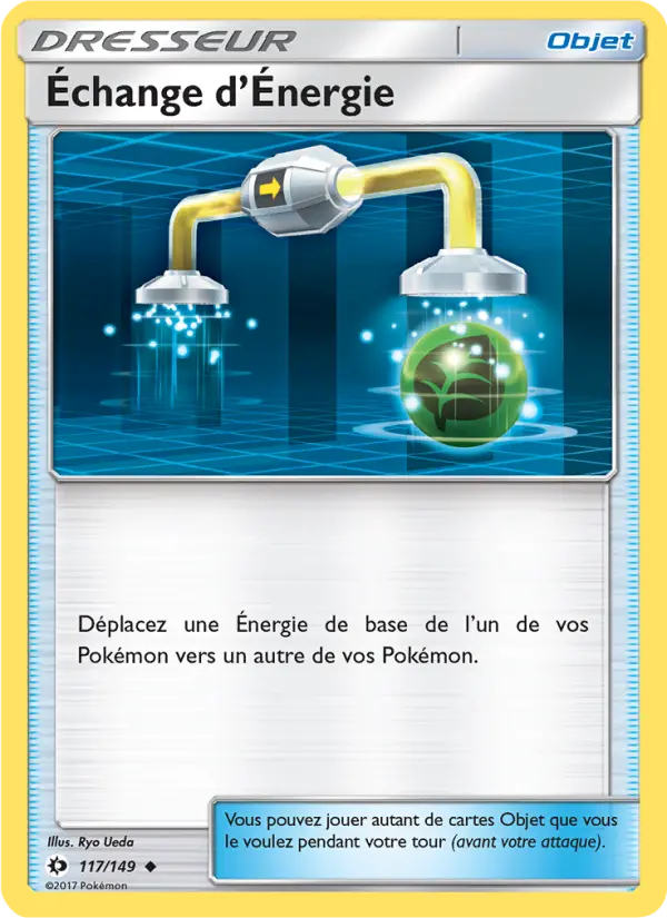 Scan HD carte Pokémon Échange d’Énergie 117/149 — Soleil et Lune