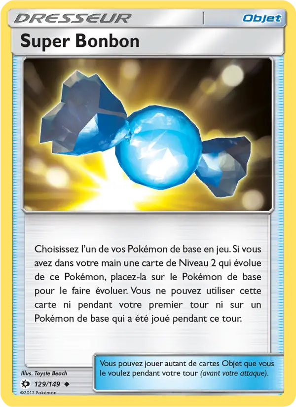 Scan HD carte Pokémon Super Bonbon 129/149 — Soleil et Lune