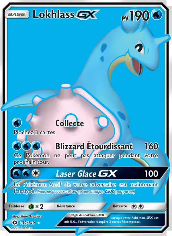 Scan HD carte Pokémon Lokhlass GX 139/149 — Soleil et Lune