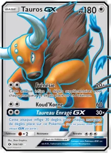 Carte Pokemon Tauros GX 144/149 Soleil et Lune