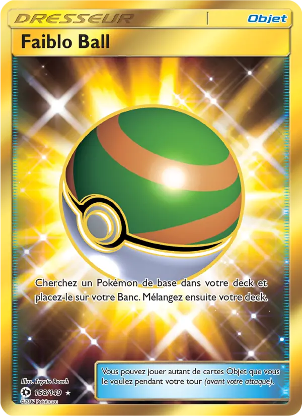 Scan HD carte Pokémon Faiblo Ball 158/149 — Soleil et Lune