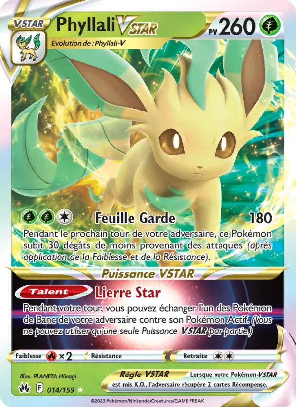 Scan HD carte Pokémon Phyllali VSTAR 014/159 — Zénith Suprême