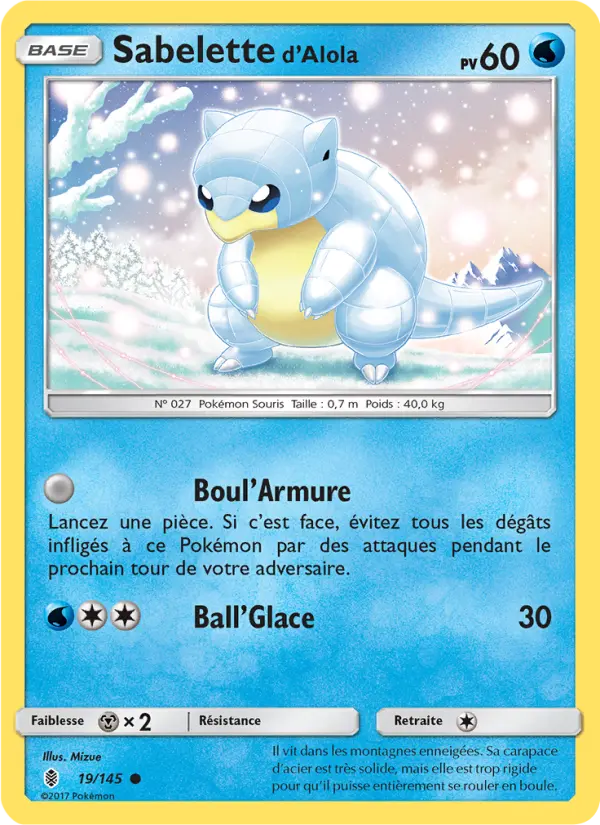 Scan HD carte Pokémon Sabelette d’Alola 19/145 — Gardiens Ascendants