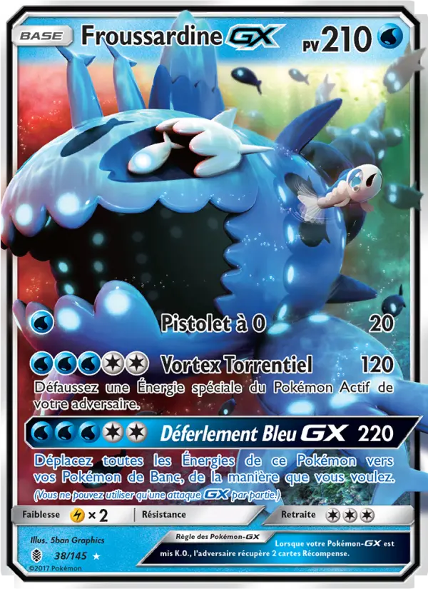 Scan HD carte Pokémon Froussardine GX 38/145 — Gardiens Ascendants