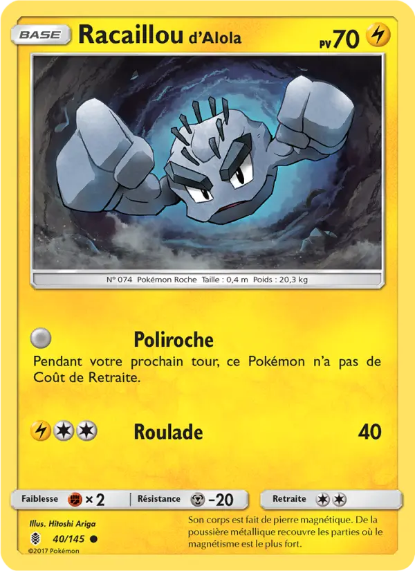 Scan HD carte Pokémon Racaillou d’Alola 40/145 — Gardiens Ascendants