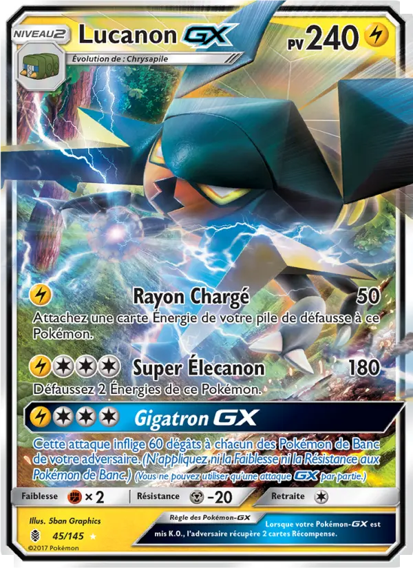 Scan HD carte Pokémon Lucanon GX 45/145 — Gardiens Ascendants
