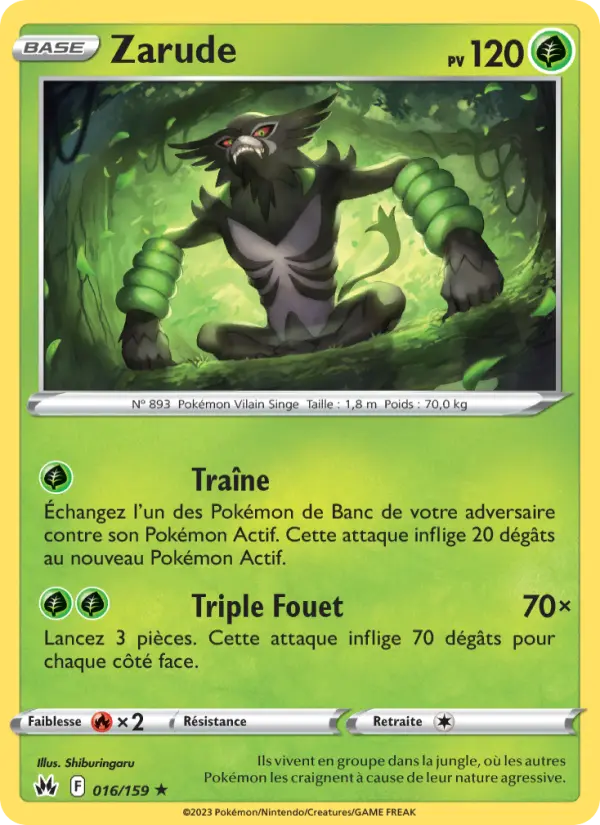 Scan HD carte Pokémon Zarude 016/159 — Zénith Suprême
