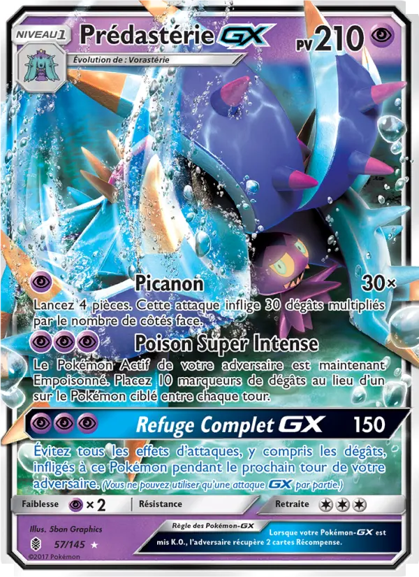 Scan HD carte Pokémon Prédastérie GX 57/145 — Gardiens Ascendants