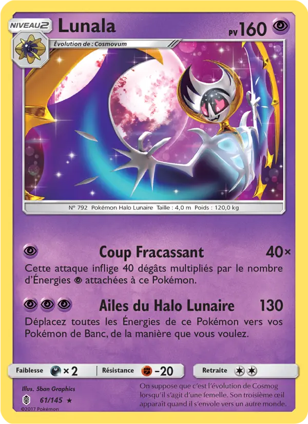 Scan HD carte Pokémon Lunala 61/145 — Gardiens Ascendants
