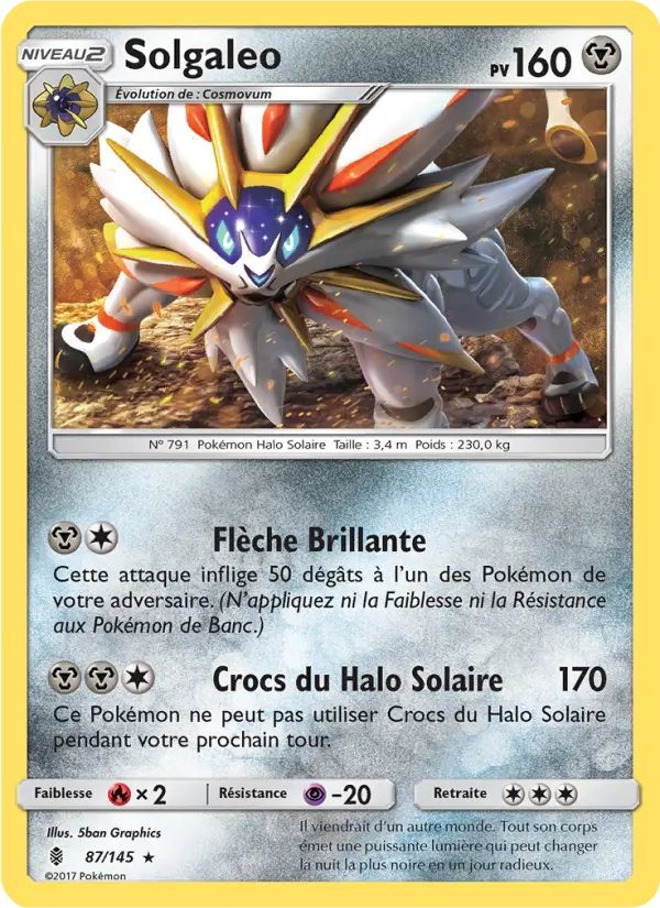 Scan HD carte Pokémon Solgaleo 87/145 — Gardiens Ascendants