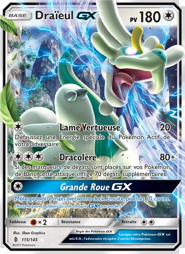 Scan HD carte Pokémon Draïeul GX 115/145 — Gardiens Ascendants