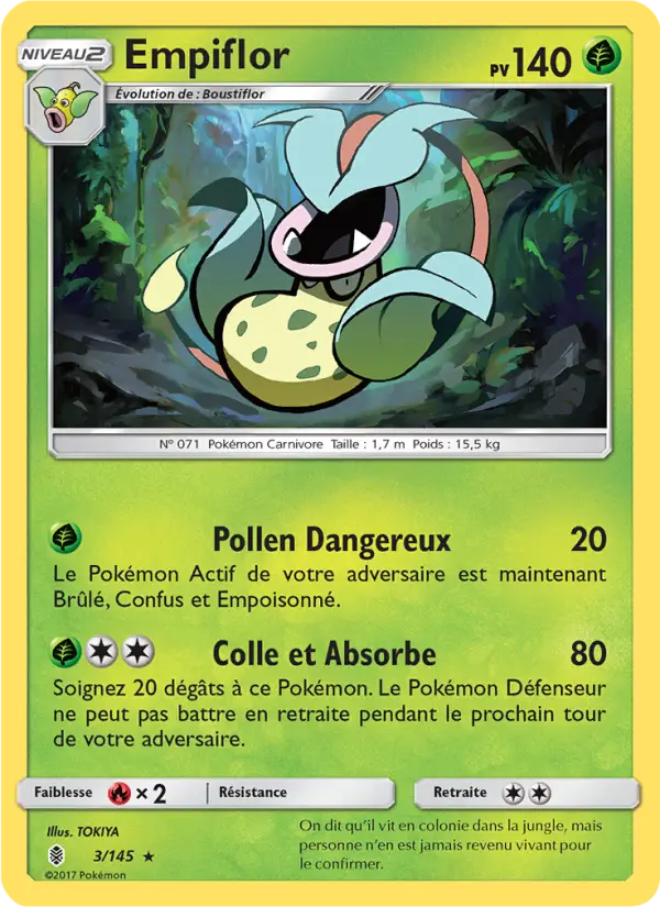 Scan HD carte Pokémon Empiflor 3/145 — Gardiens Ascendants