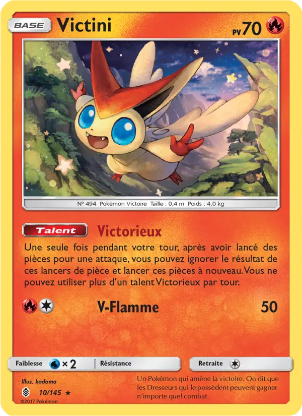 Scan HD carte Pokémon Victini 10/145 — Gardiens Ascendants