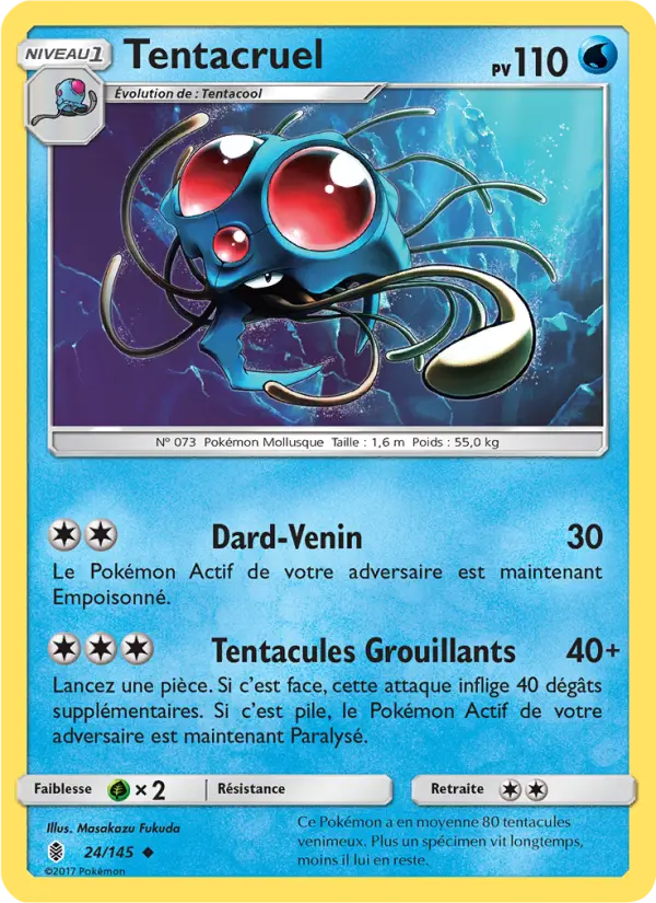Scan HD carte Pokémon Tentacruel 24/145 — Gardiens Ascendants