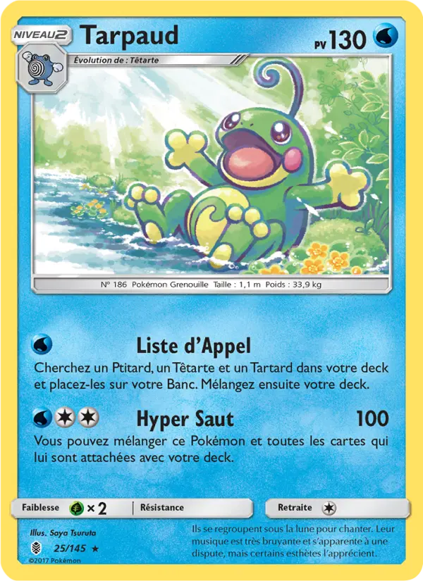 Scan HD carte Pokémon Tarpaud 25/145 — Gardiens Ascendants