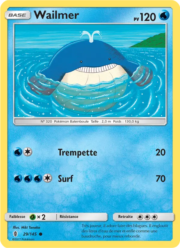 Scan HD carte Pokémon Wailmer 29/145 — Gardiens Ascendants