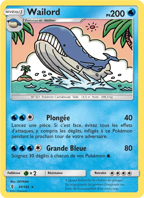 Scan HD carte Pokémon Wailord 30/145 — Gardiens Ascendants