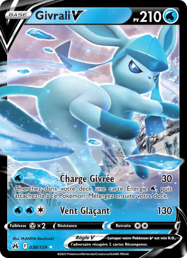 Scan HD carte Pokémon Givrali V 038/159 — Zénith Suprême