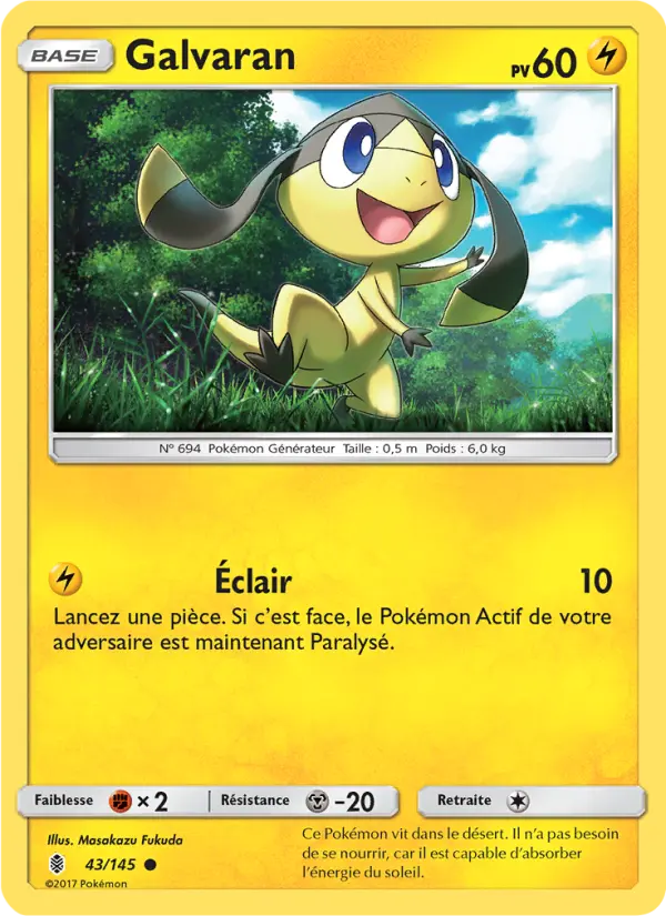 Scan HD carte Pokémon Galvaran 43/145 — Gardiens Ascendants