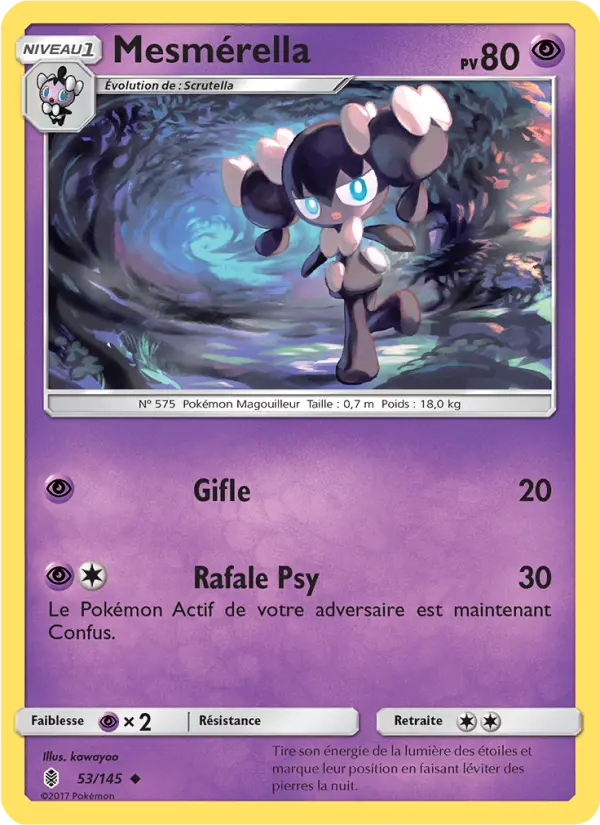 Scan HD carte Pokémon Mesmérella 53/145 — Gardiens Ascendants