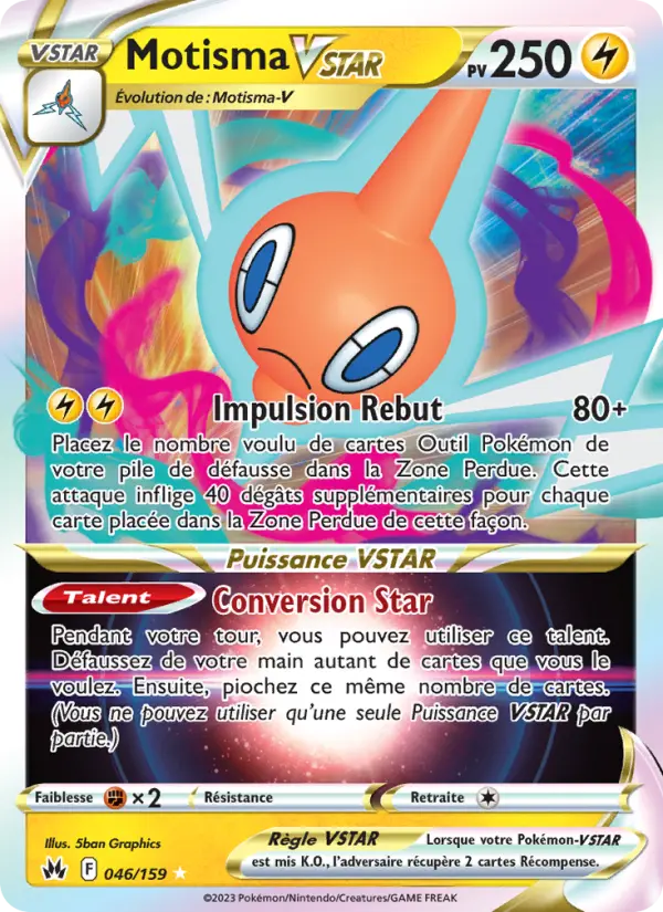 Scan HD carte Pokémon Motisma VSTAR 046/159 — Zénith Suprême