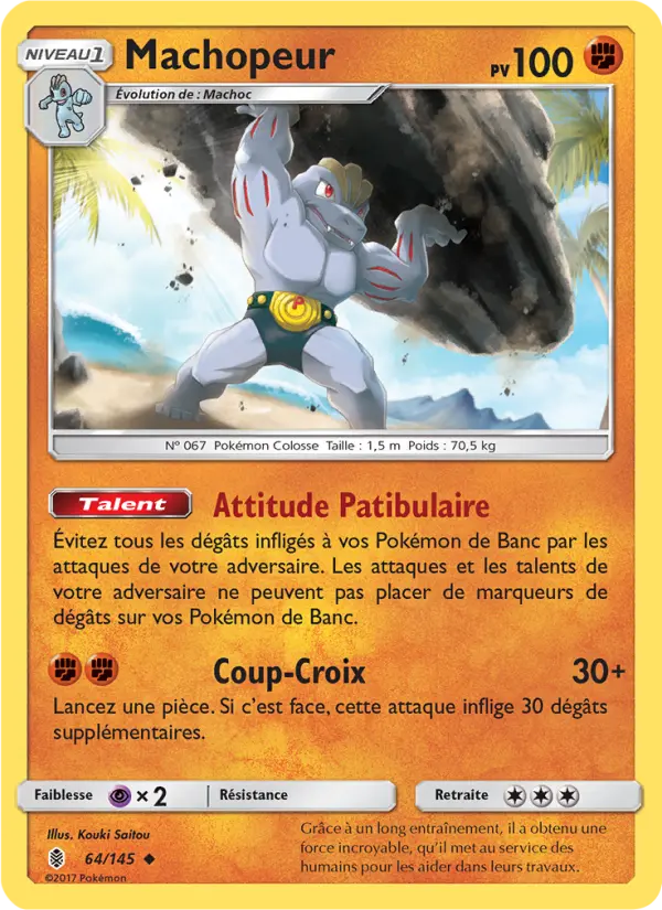 Scan HD carte Pokémon Machopeur 64/145 — Gardiens Ascendants