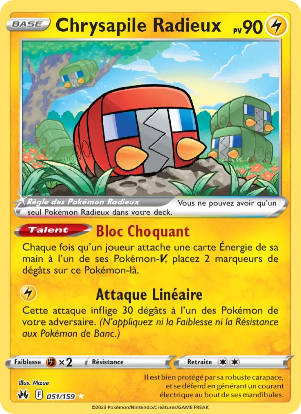 Scan HD carte Pokémon Chrysapile Radieux 051/159 — Zénith Suprême