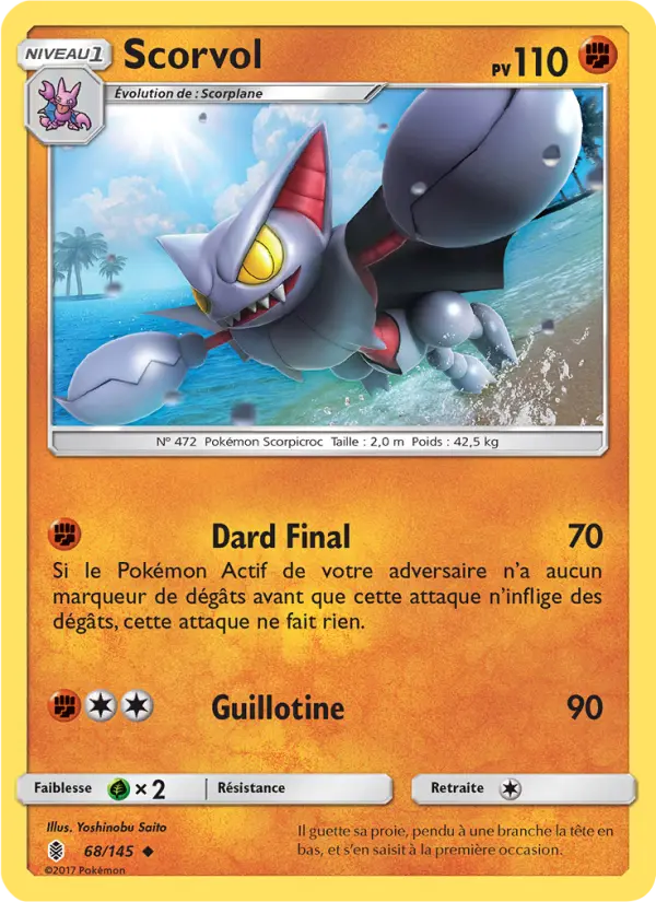 Scan HD carte Pokémon Scorvol 68/145 — Gardiens Ascendants