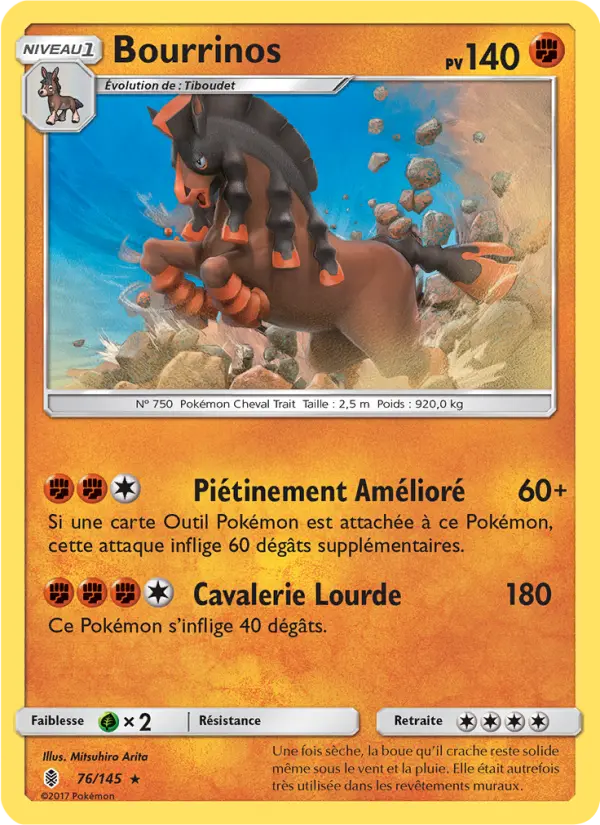 Scan HD carte Pokémon Bourrinos 76/145 — Gardiens Ascendants