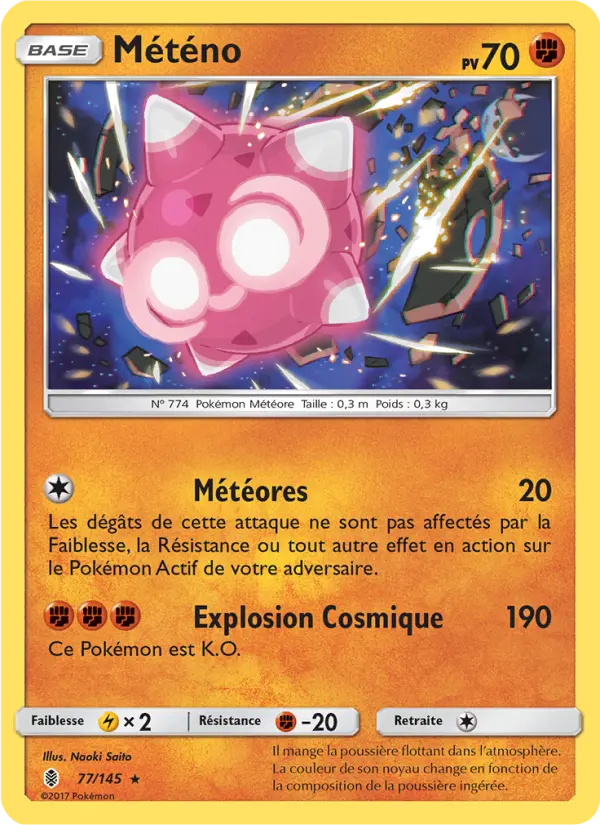 Scan HD carte Pokémon Météno 77/145 — Gardiens Ascendants