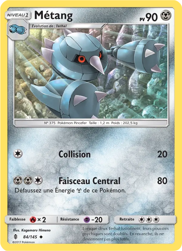 Scan HD carte Pokémon Métang 84/145 — Gardiens Ascendants