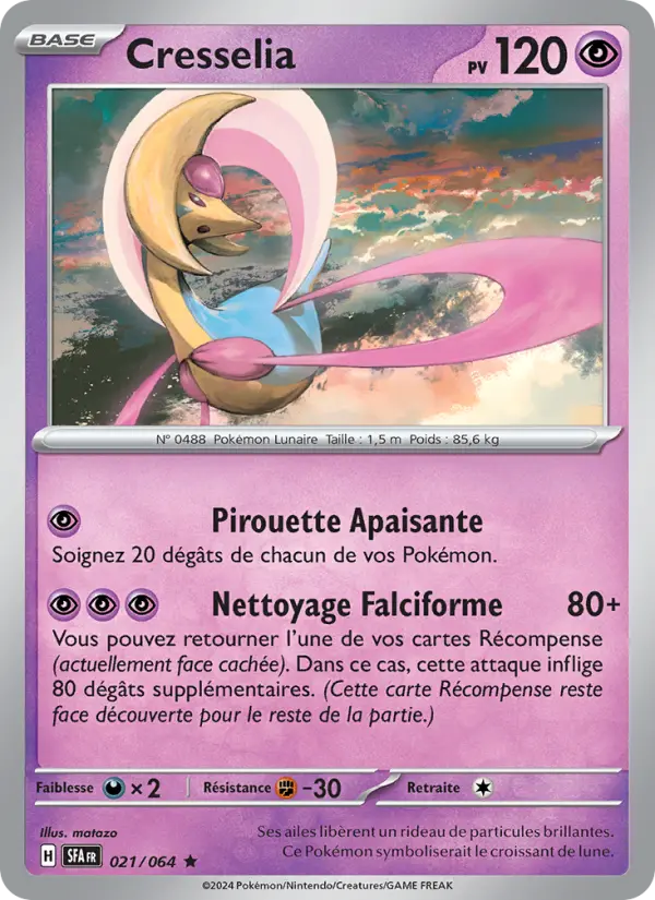Scan HD carte Pokémon Cresselia 021/64 — Fable Nébuleuse