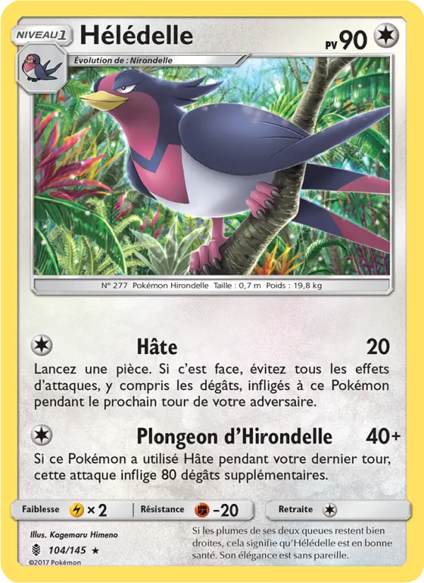 Scan HD carte Pokémon Hélédelle 104/145 — Gardiens Ascendants