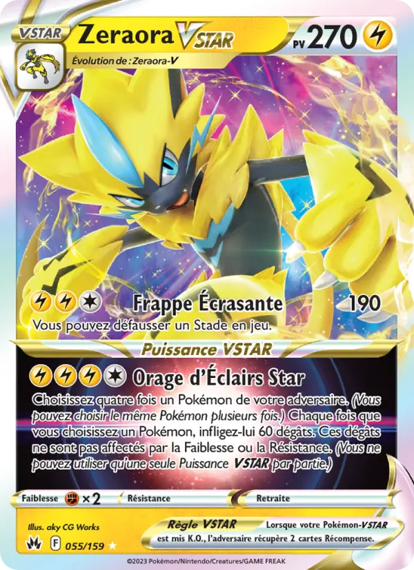 Scan HD carte Pokémon Zeraora VSTAR 055/159 — Zénith Suprême