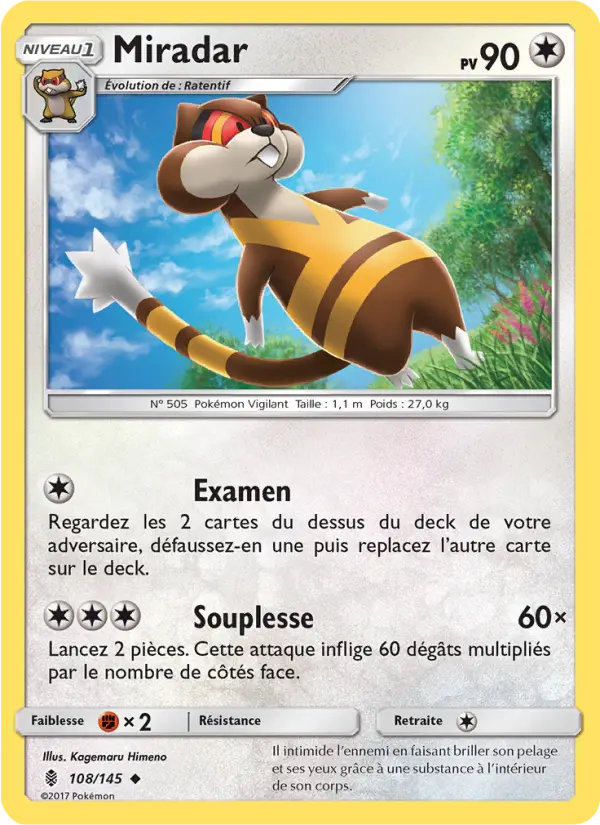 Scan HD carte Pokémon Miradar 108/145 — Gardiens Ascendants