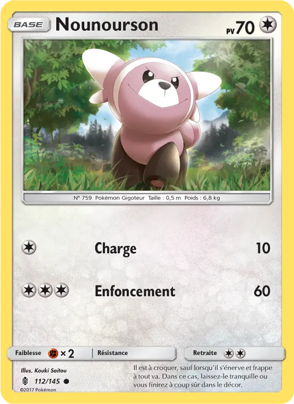 Scan HD carte Pokémon Nounourson 112/145 — Gardiens Ascendants