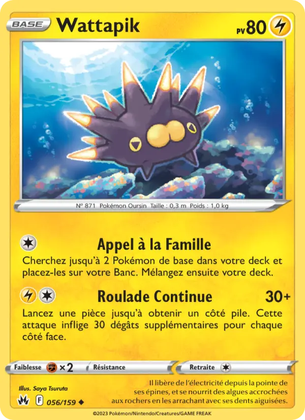 Scan HD carte Pokémon Wattapik 056/159 — Zénith Suprême