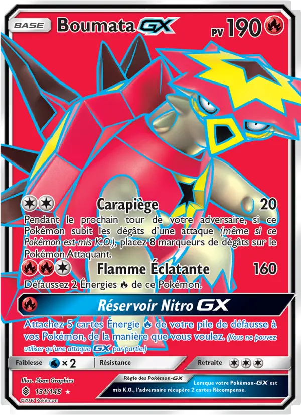 Scan HD carte Pokémon Boumata GX 131/145 — Gardiens Ascendants