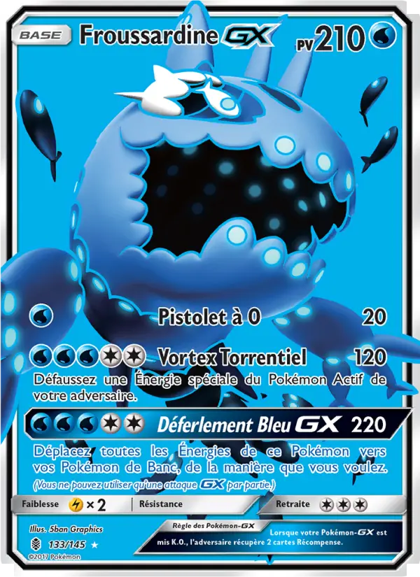 Scan HD carte Pokémon Froussardine GX 133/145 — Gardiens Ascendants