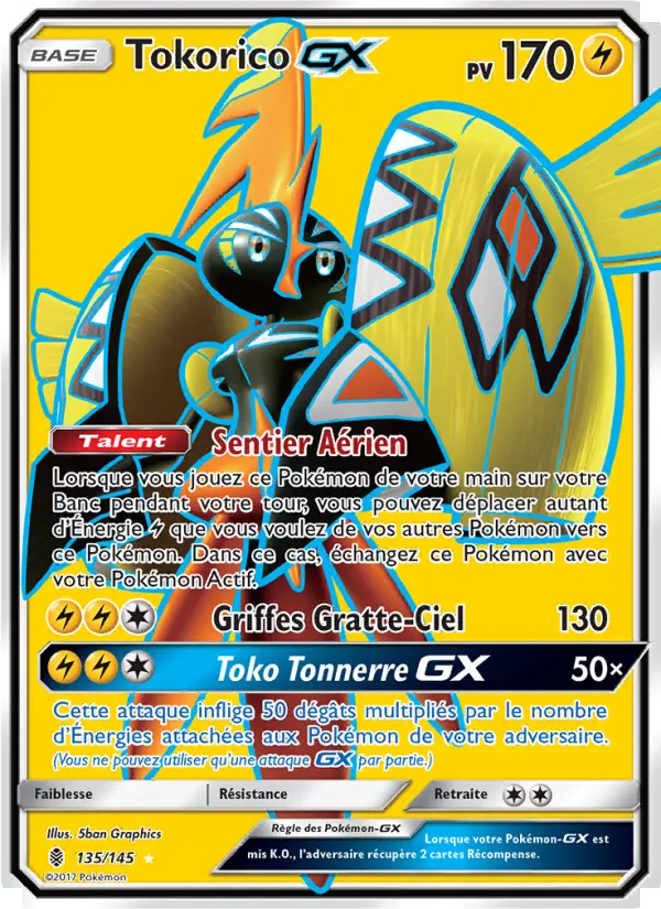 Scan HD carte Pokémon Tokorico GX 135/145 — Gardiens Ascendants